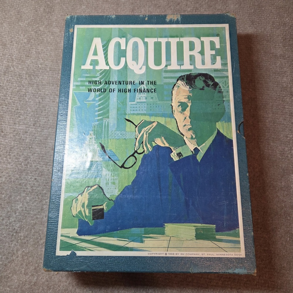 AQUIRE 3M Bookshelf Board Game World of High Finance Vintage Complete 1968 MCM